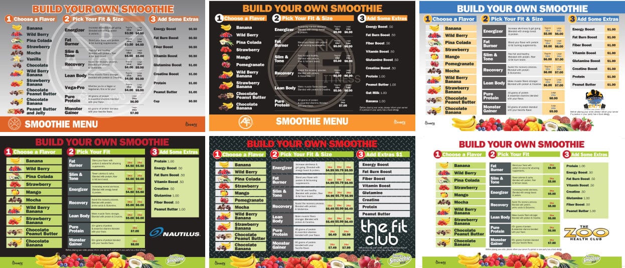 DrinkFit Menu in its gym partners